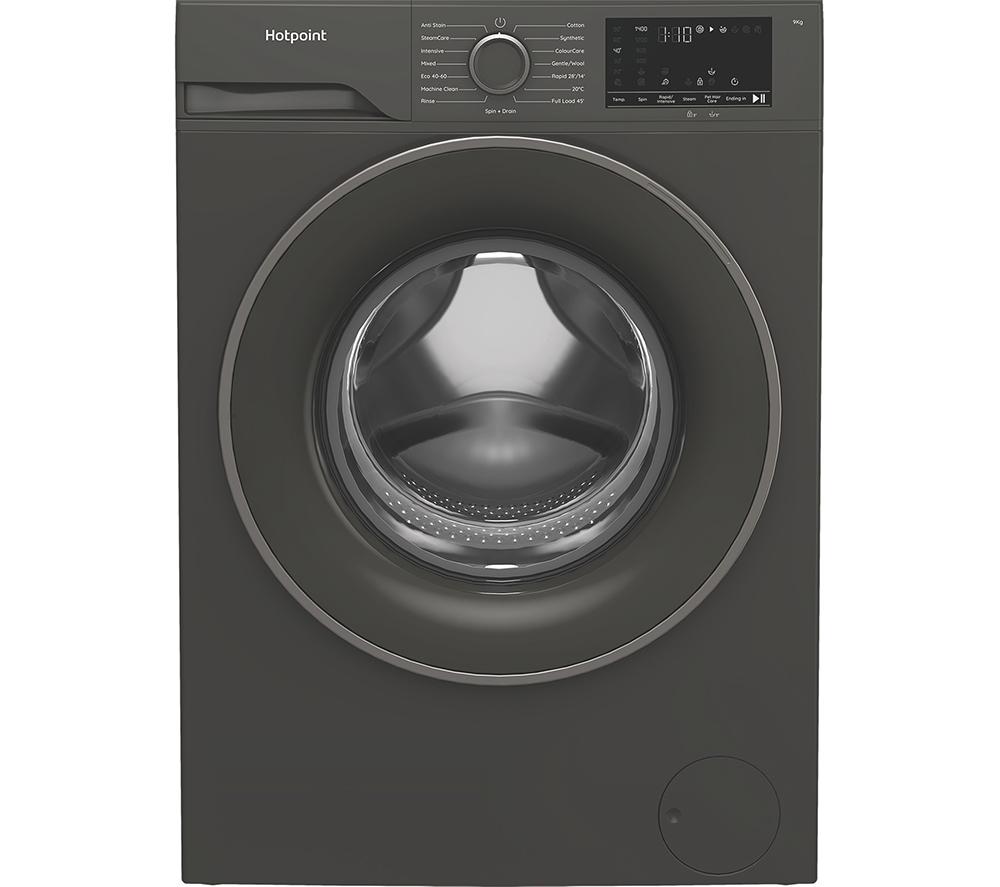 HOTPOINT Anti Stain HV941GUK 9 kg 1400 Spin Washing Machine - Dark Grey, Silver/Grey