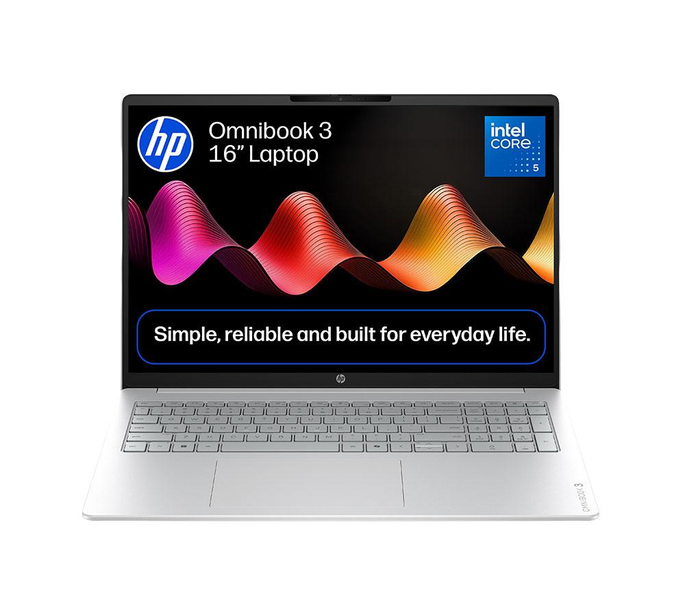 HP OmniBook 3 AI 16" Laptop - Intel®Core 5, 256 GB SSD, Silver, Silver/Grey