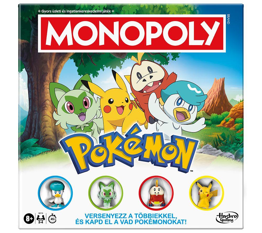 HASBRO Monopoly Pokemon Edition Board Game, Yellow,Blue,Green,Red,White