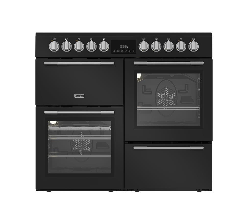 HOTPOINT RH100CA21B 100 cm Electric Ceramic Range Cooker - Black, Black