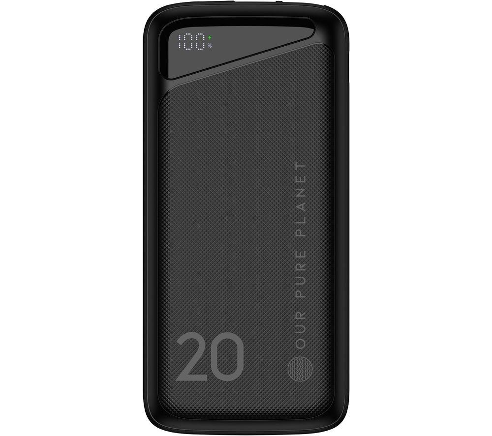 OUR PURE PLANET 20000 mAh Portable Power Bank - Black, Black