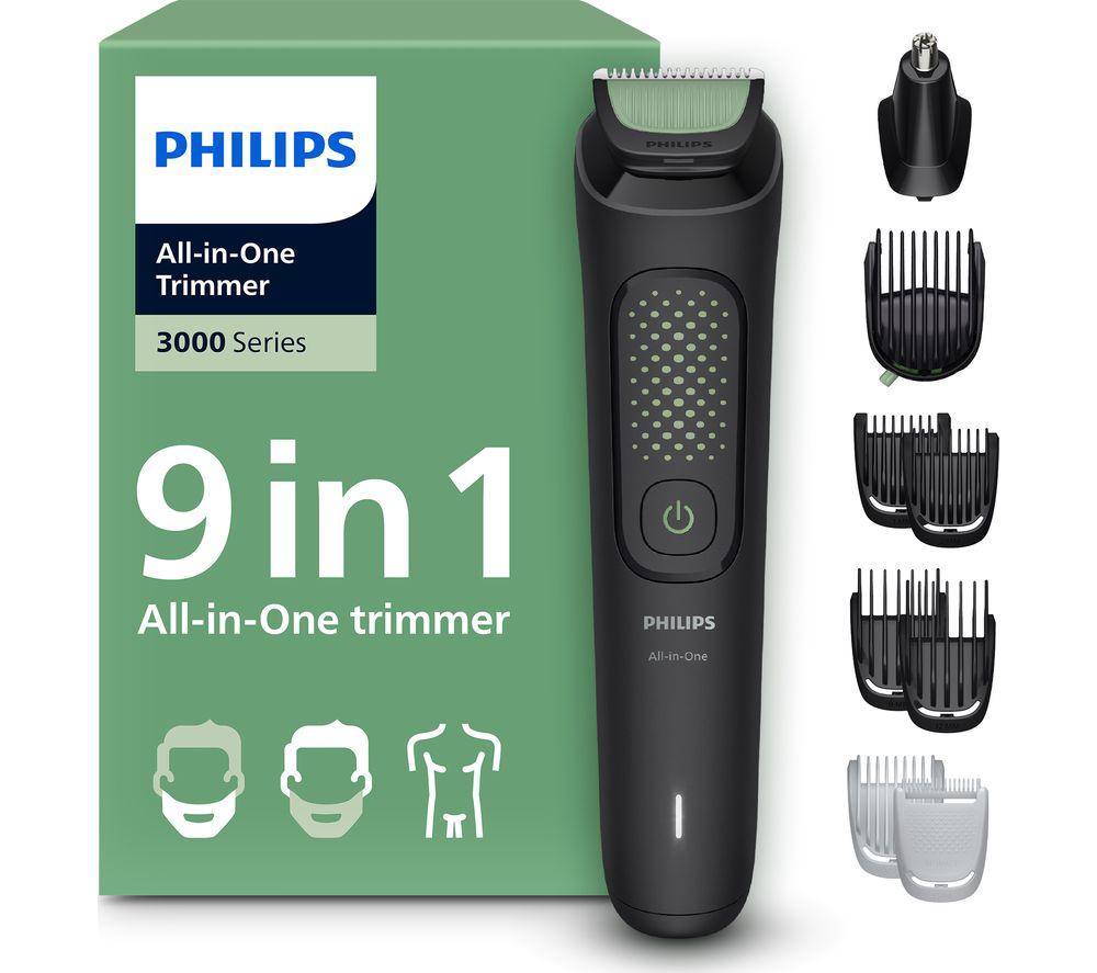PHILIPS Series 3000 9-in-1 MG3945/15 Multi Grooming Trimmer - Black & Silver, Black,Silver/Grey