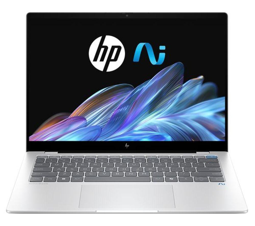 HP OmniBook X 14" Refurbished Laptop, Copilot PC - Snapdragon X Plus, 512 GB SSD, Silver (Very Good Condition), Silver/Grey