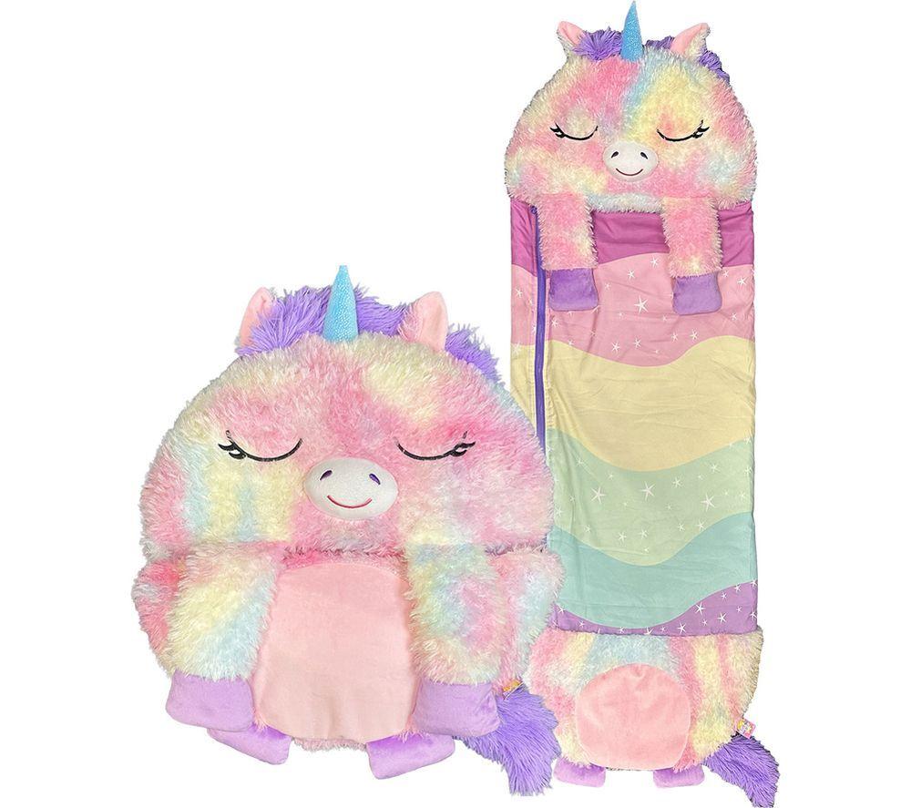 HAPPY NAPPERS Rainbow Unicorn 2-in-1 Plush Toy & Sleeping Bag Ð Large