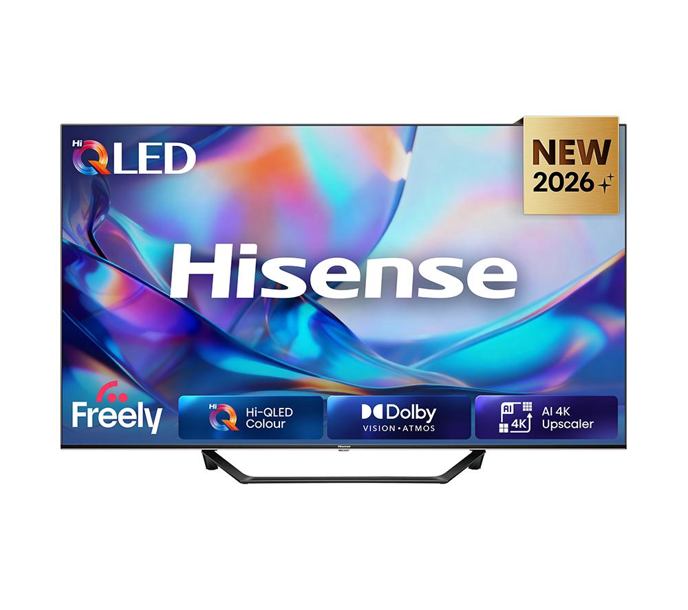 HISENSE A7S QLED 4K Smart AI TV with Freely - 43A7STUK, Black
