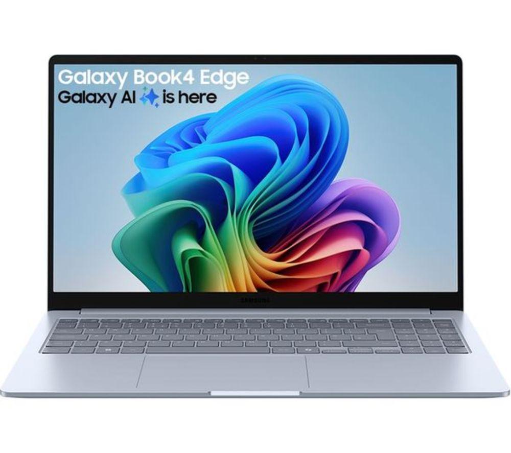 SAMSUNG Galaxy Book4 Edge 15.6" Refurbished Laptop, Copilot PC - Snapdragon X Plus, 512 GB SSD, Sapphire Blue (Very Good Condition), Blue
