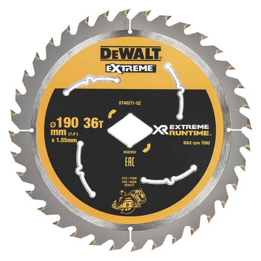 DEWALT Wood Circular Saw Blade 190mm x 30mm 36T