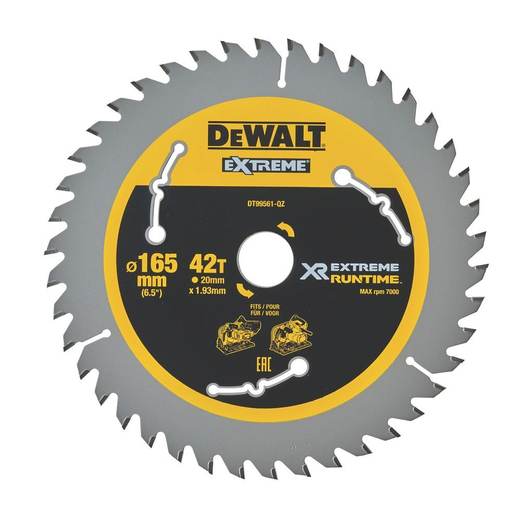 DEWALT XR Wood Circular Saw Blade 165mm x 20mm 42T
