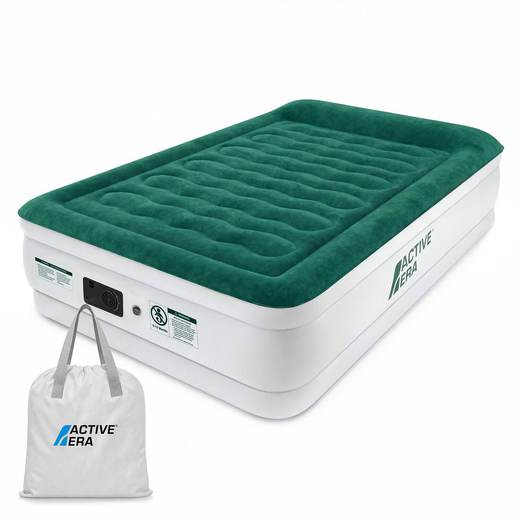 Double Size Comfort Plus Air Bed - Green White