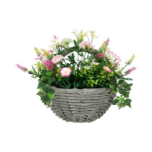 Faux Floral Hanging Ivy Wall Basket