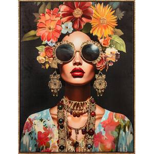 Floral Adorned Lady Foiled Framed Art