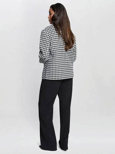 Gina Bacconi Wiktoria Tweed Jacket, Black/White