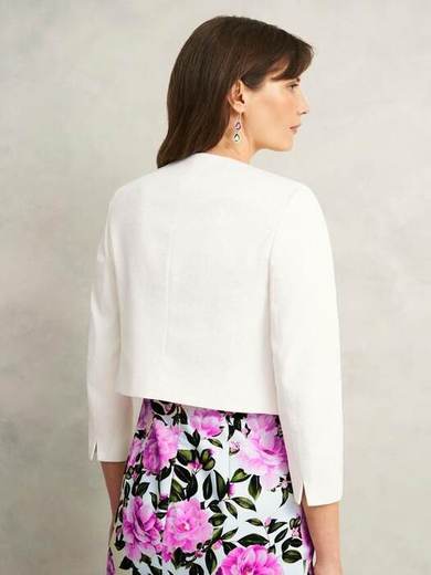 Hobbs Elize Cropped Jacket, Ivory