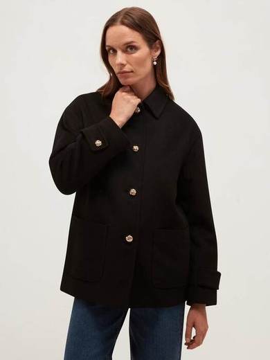 Hobbs Erin Wool Rich Coat, Black