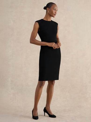 Hobbs Lea Sleeveless Shift Dress, Black