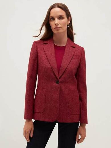 Hobbs Lilla Wool Single Breasted Blazer, Pink
