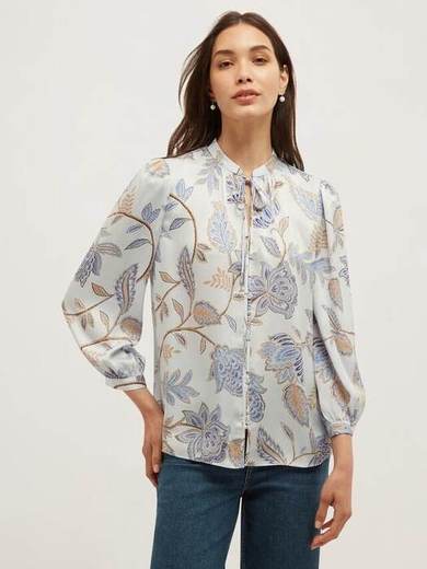 Hobbs Malia Blouse, Blue/Multi