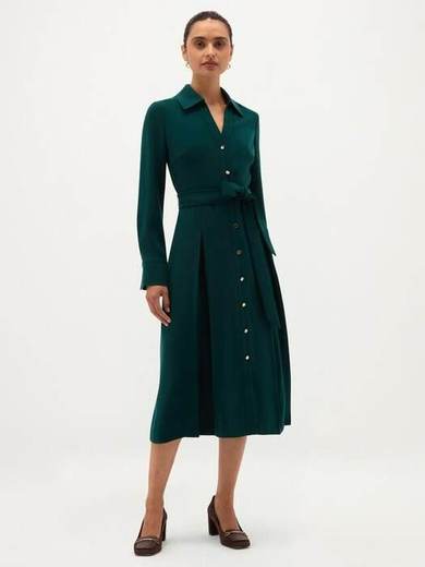 Hobbs Mylie Shirt Dress, Green