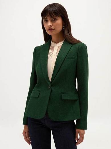 Hobbs Petite Blake Wool Blazer, Dark Green