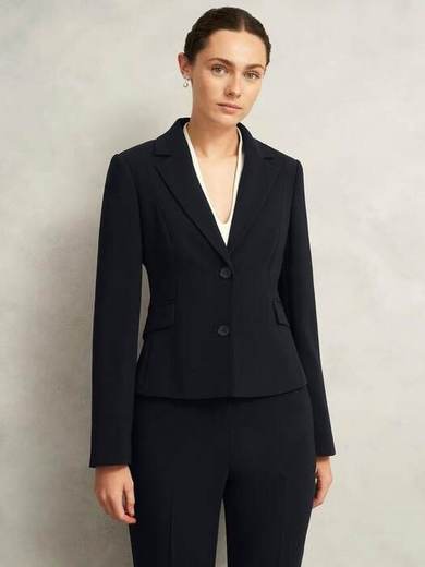Hobbs Petite Rae Crepe Blazer, Black