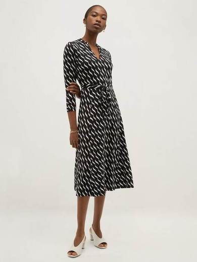 Hobbs Petite Theodora Geo Print Jersey Dress, Blue