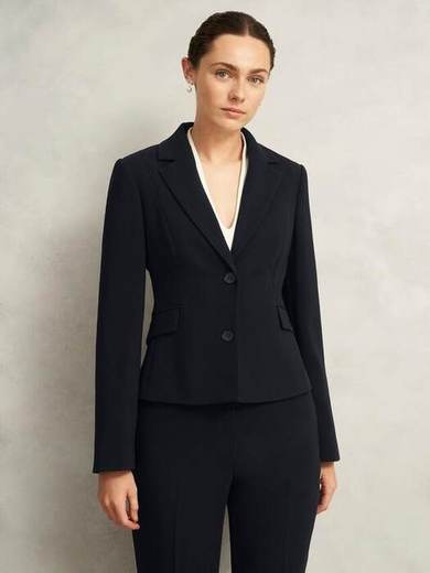 Hobbs Rae Crepe Blazer, Black