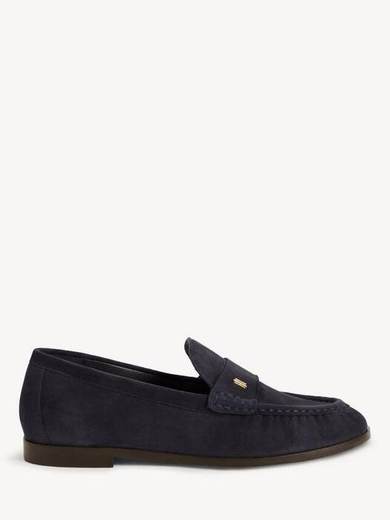 Hobbs Simone Suede Penny Loafers, Blue