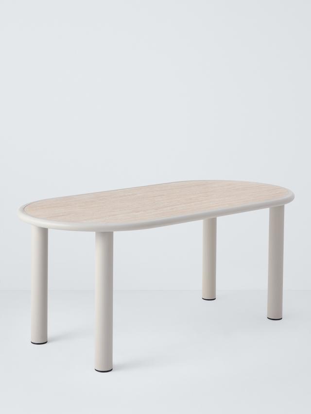 John Lewis Holte 6-Seater Oblong Garden Dining Table, Beige