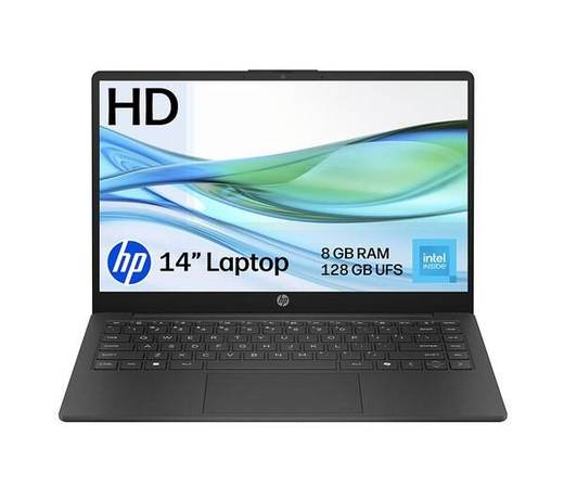 HP 14-ep2501sa 14" Laptop - Intel® N150, 128 GB UFS, Jet Black
