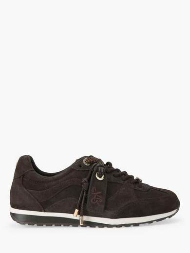 KG Kurt Geiger Lorelei Embellished Lace Up Trainers, Brown