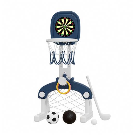 Kidkid 5-in-1 Kids Sports Playset Basketball Hoop - Blue and White