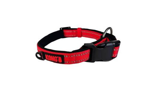 Kong Adjustable Medium Nylon Dog Collar - Red