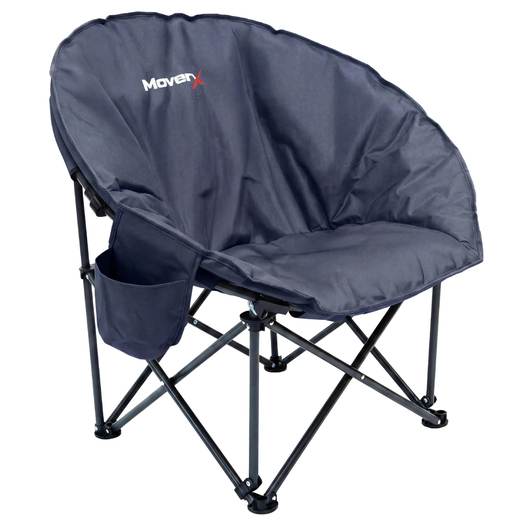 Large Lightweight Moon Camping Chair Padded Folding Armchair, Blue
