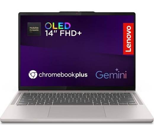 LENOVO Chromebook Plus 14" - MediaTek Kompanio Ultra 910, 256 GB UFS, Grey