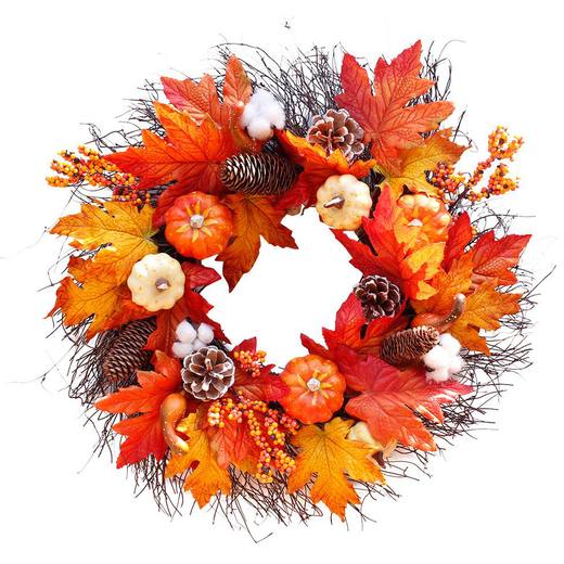 Lifeideas Autumn Door Decorative Wreath - Orange
