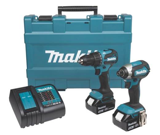 Makita DLX2537ST 18V 2 x 5Ah Li-Ion LXT Brushless Cordless Combi Drill & Impact Driver Twin Pack