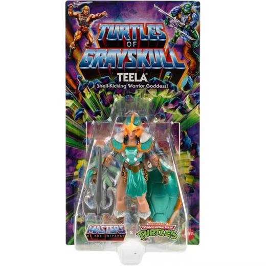 Master of the Universe Masters of the Universe Origins Turtles of Grayskull Teela Action Figure Toy in Turtle Inspired Armo