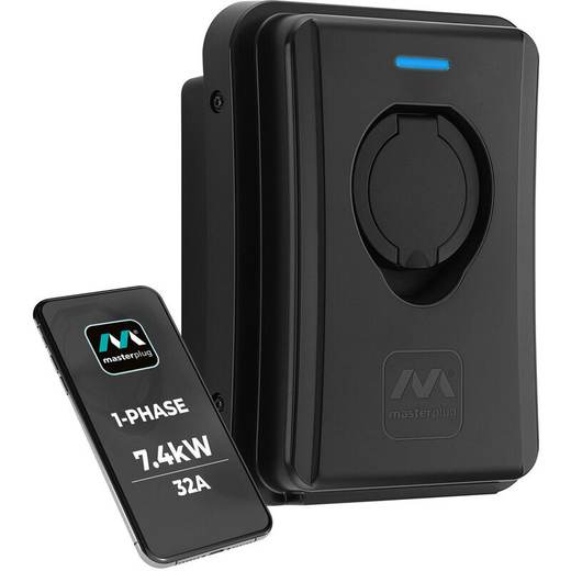 Masterplug EV Smart Wall Charger Type 2 Single Phase Socketed Mode 3 IP55 7.4kW 32A