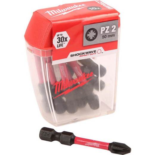 Milwaukee SHOCKWAVE™ Impact Screwdriver Bits PZ2 x 50mm