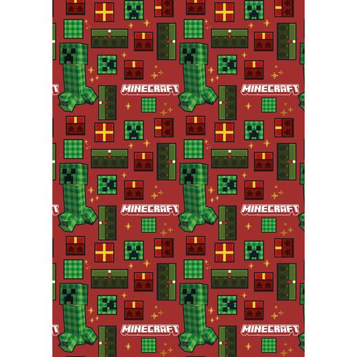 Minecraft Gift Wrap - Red and Green