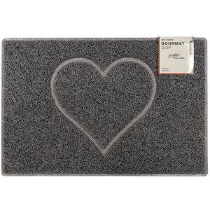 Oseasons Heart Small Embossed Doormat with Open Back - Grey