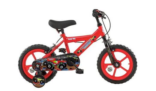 Pedal Pals Monster Smash 14 inch Wheel Size Kids Bike - Red