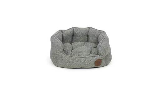 Petface Sage Herringbone Oval Bed - Medium
