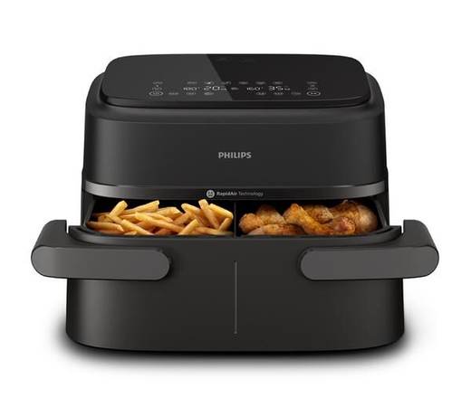 PHILIPS 1000 Series NA150/09 7.1L FlexDrawer Dual Basket Air Fryer - Black
