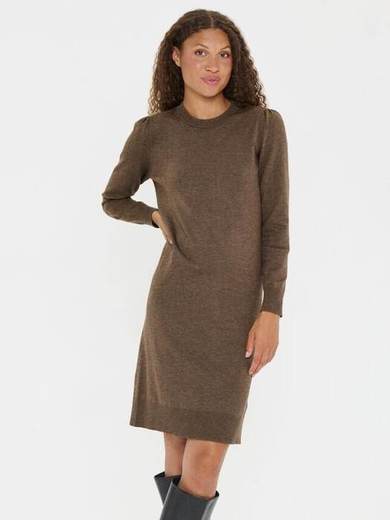 Saint Tropez Mila Crew Neck Jumper Dress, Fondue Fudge Melange