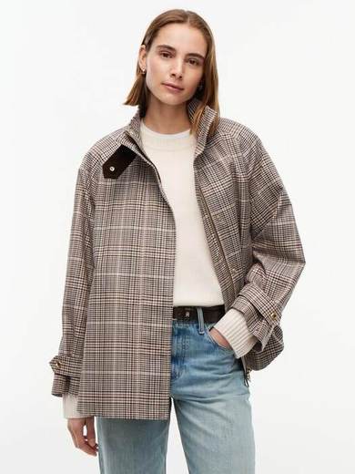 Tommy Hilfiger Check Raglan Sleeve Relaxed Cape Coat, Multi