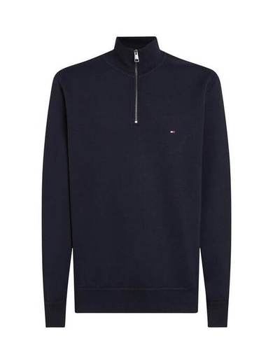 Tommy Hilfiger Essential Half Zip Neck Jumper, Desert Sky