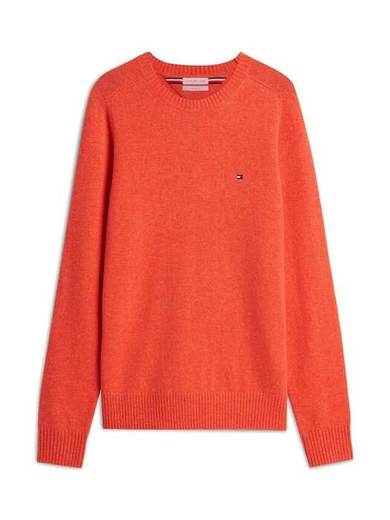 Tommy Hilfiger Wool Crew Neck Jumper, Orange