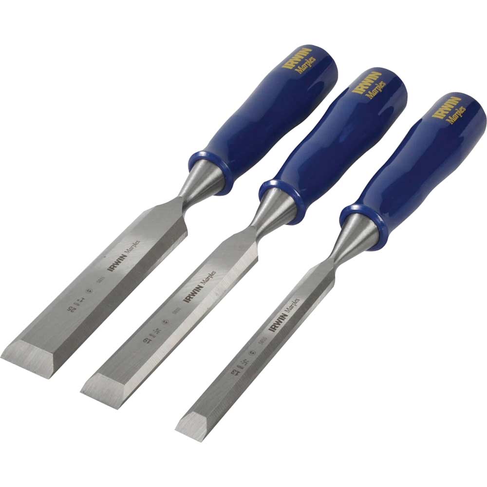 Marples M444 3 Piece Blue Chip Bevel Edge Wood Chisel Set