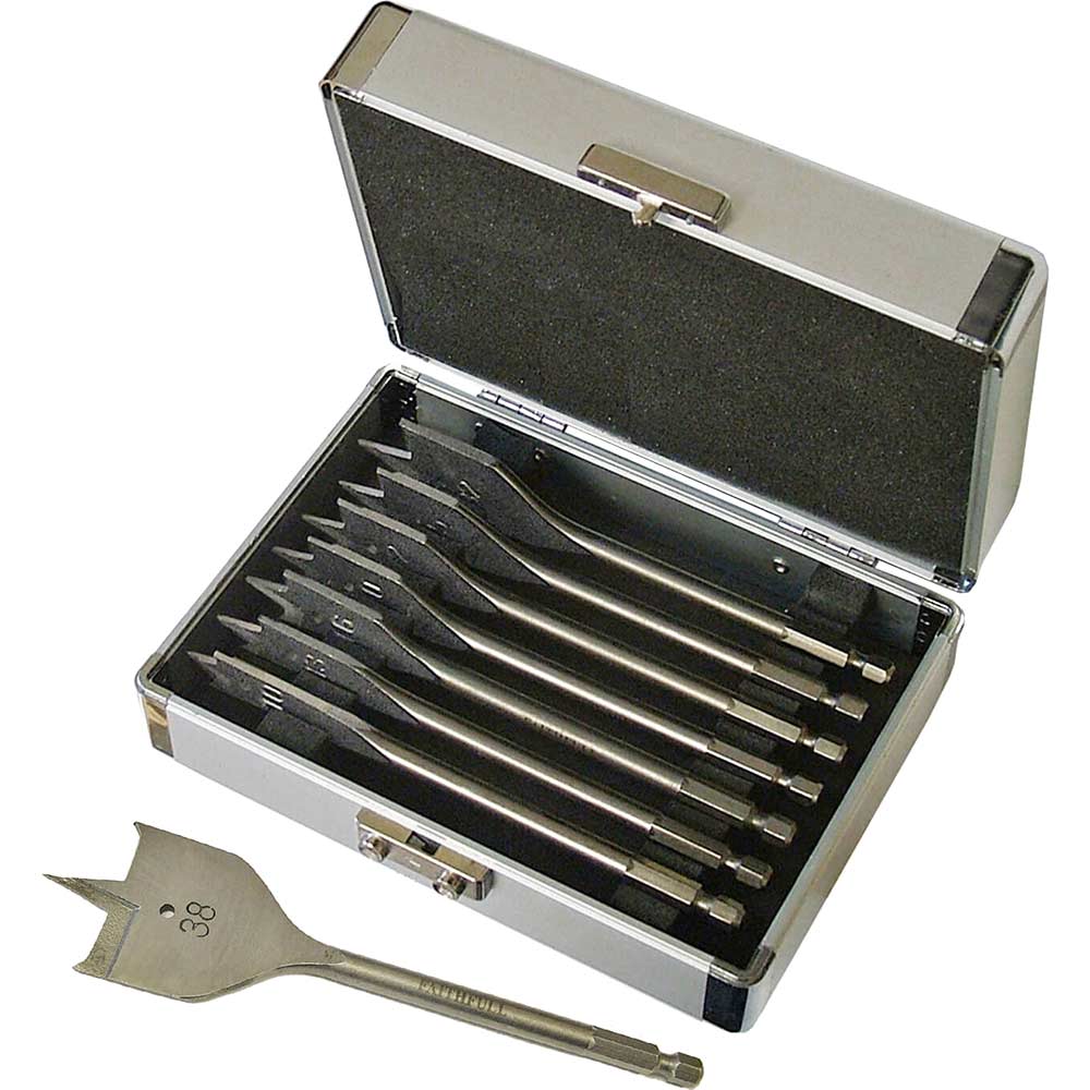 Faithfull 8 Piece Flat Wood Drill Bit Set